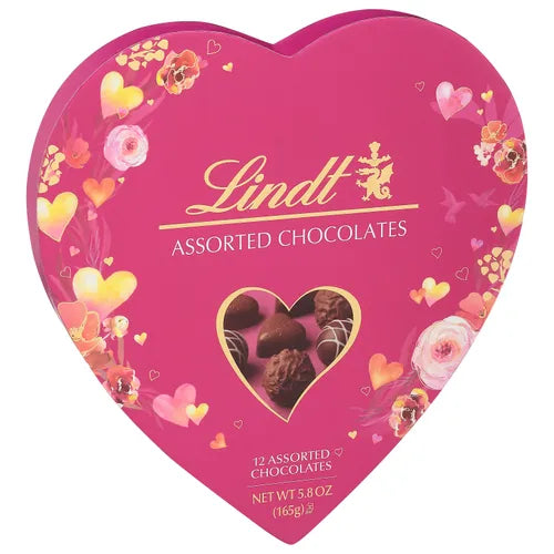 Lindt Valentine's Classic Heart Chocolate Candy Truffles, 5.8 oz.