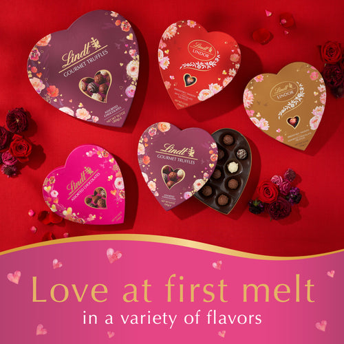 Lindt Valentine's Classic Heart Chocolate Candy Truffles, 5.8 oz.