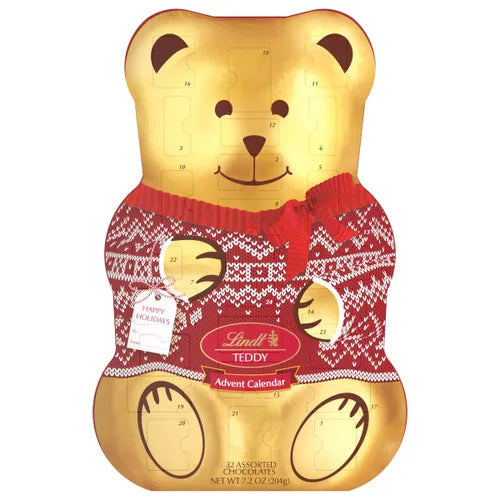 Lindt Holiday Chocolate Sweater Teddy Bear Advent Calendar (7.2 oz)