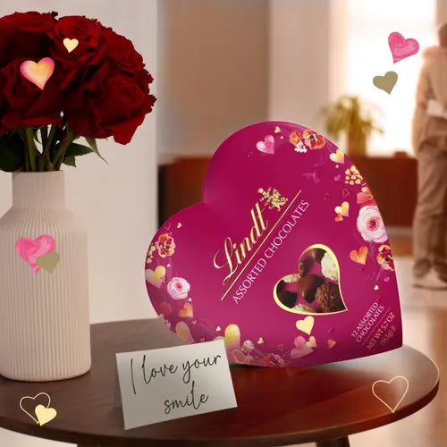 Lindt Valentine's Classic Heart Chocolate Candy Truffles, 5.7 oz.
