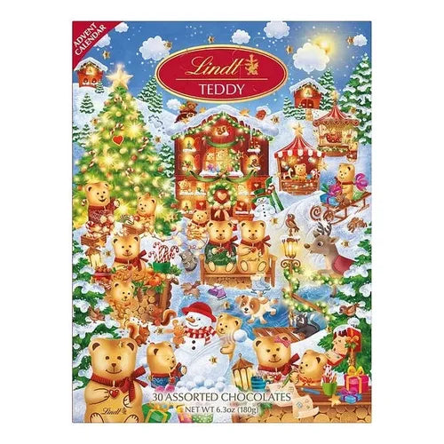 Lindt Holiday Chocolate Teddy Bear Advent Calendar (6.3 oz)