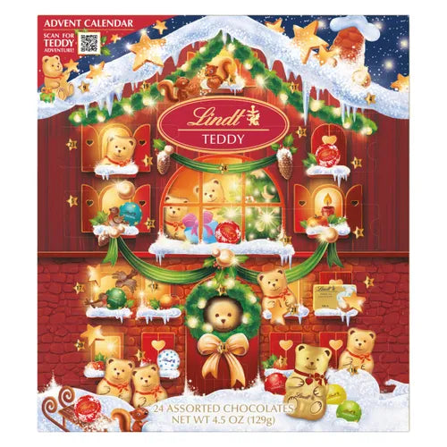 Lindt Holiday Chocolate Teddy Bear Advent Calendar (4.5 oz)