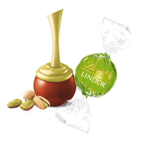 Pistachio Milk Chocolate LINDOR Truffles 800-pc Case (353 oz)